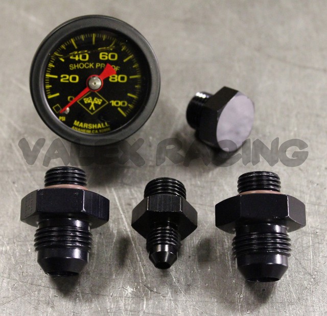 8 AN Adapter Fittings and fuel pressure gauge for 6 AN Fuel Pressure