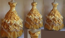DISNEY LA BELLA E LA BESTIA BELLE PRINCIPESSA COSTUME VESTITO CARNEVALE COSPLAY