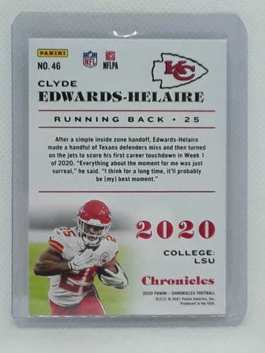 Clyde Edwards-Helaire 2020 Chronicles Pink #46 - Kansas City Chiefs - Picture 2 of 2