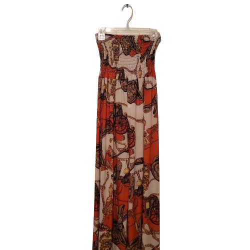 Ace Mode Damen weiß orange geräuchert trägerlos einteiliger Overall Größe Large - Bild 1 von 5