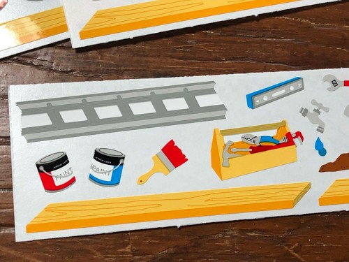 20 Mrs Grossmans Home Improvement Border Stickers Tools Paint Ladder Wood Shovel - Picture 3 of 6