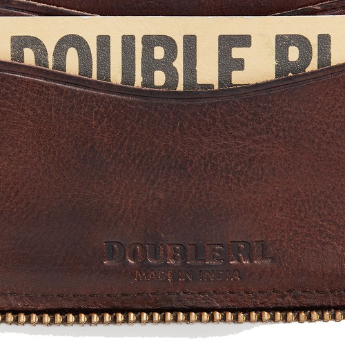 RRL by Ralph Lauren Leather Zip Wallet Dark Brown - Picture 3 of 5