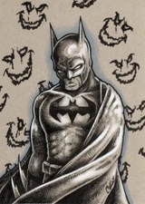 Batman drawing hand signed print Joker DC Comics Bryan Collins Pop Art Comic