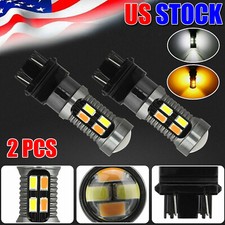 2X 3157 Switchback LED Turn Signal Light 4157na 3457a LED Bulbs 3156 White Amber