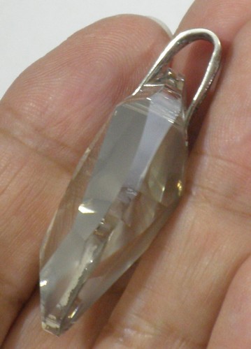 Avilagems großer Swarovski Kristall Silberschirm 0,925 Sterlingsilber Anhänger Kaution - Bild 6 von 7