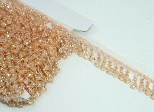 Borla de sari nupcial con flecos de cristal de 1 yarda coser borde de cortina encaje 1 pulgada - Imagen 22 de 49