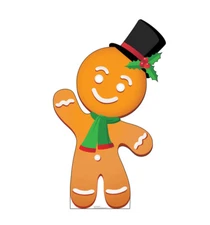 GINGERBREAD MAN CHRISTMAS DECORATIONS LIFESIZE CARDBOARD STANDUP STANDEE CUTOUT