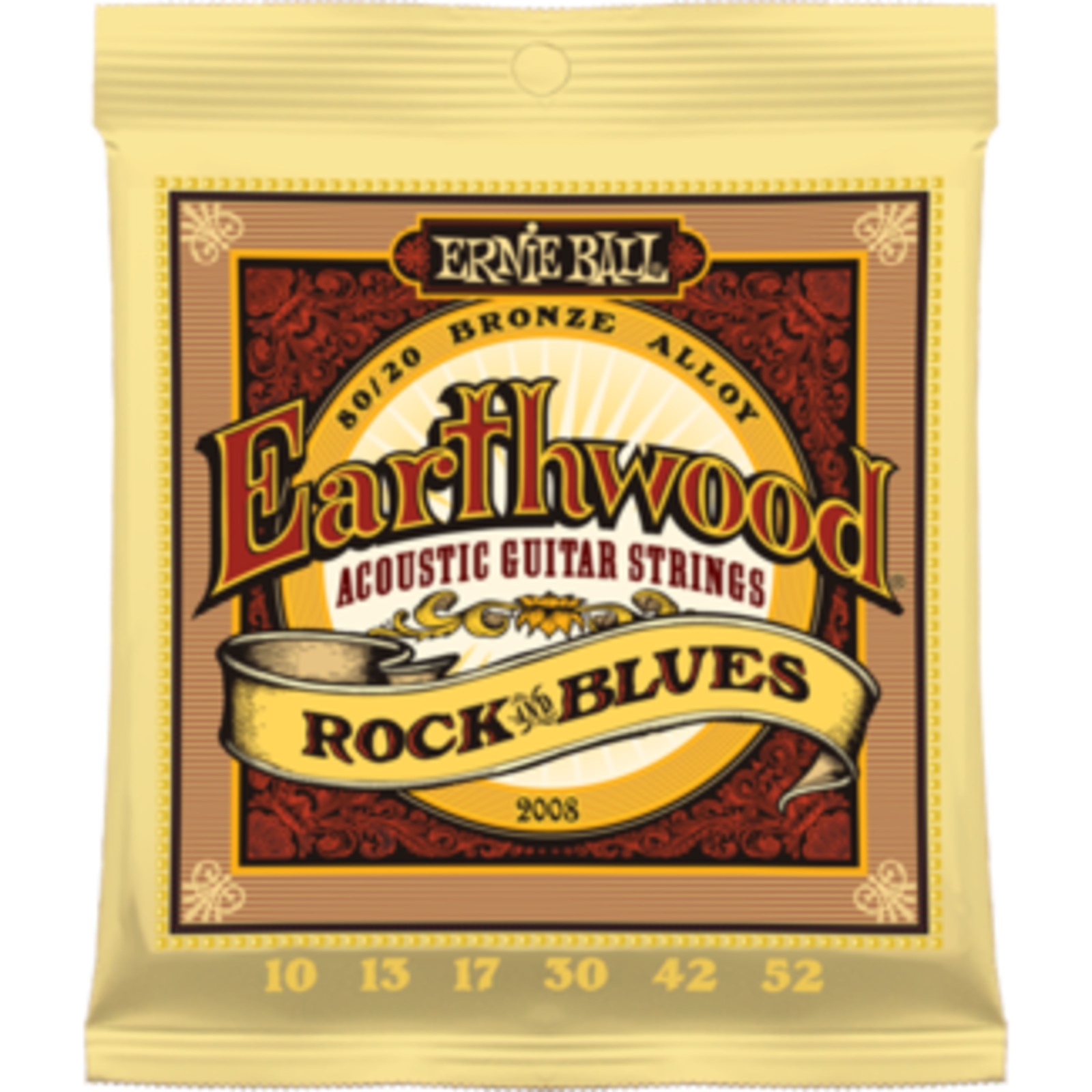 Ernie Ball EB2008 10-52 Earthwood 80/20 Бронзовый Рок и блюз