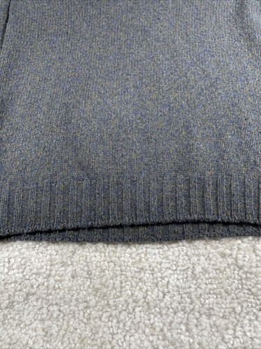 Gran Sasso Sweater Mens 54 Shawl Collar Green Blue Knit Virgin Wool Italy HOLES - Bild 2 von 11