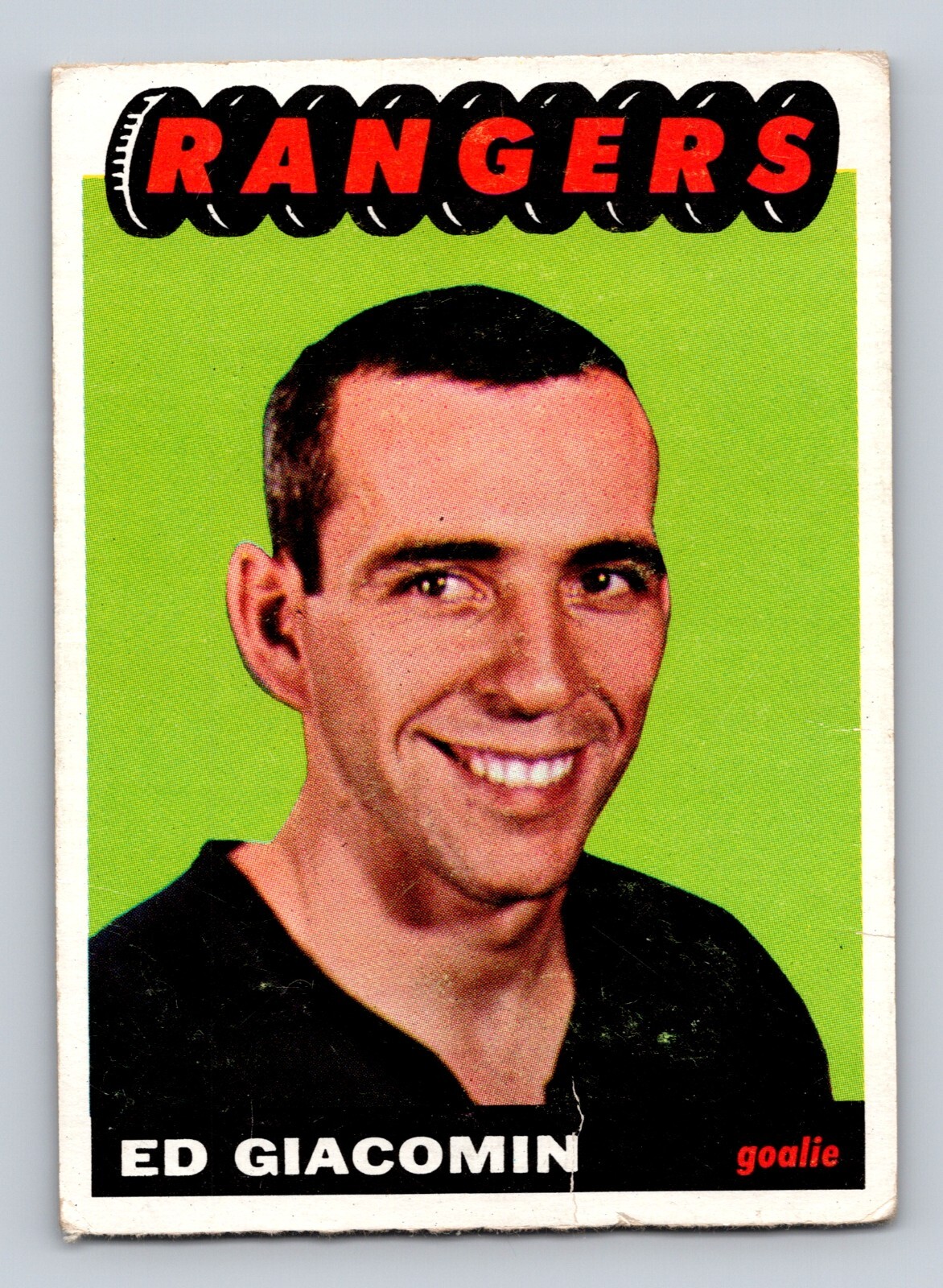 Ed Giacomin 1965-66 Topps Hockey #21 New York Rangers Rookie Card RC **VG-EX**