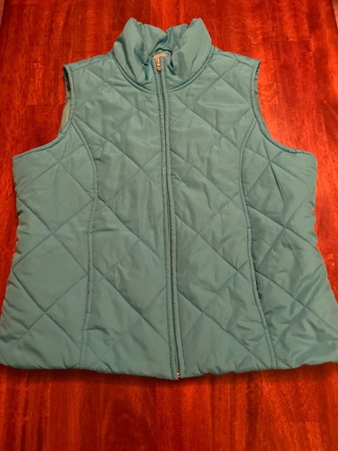 Women's Puffer Vest Blue Full Zip Quilted SJB Active Size Large - Picture 1 of 5