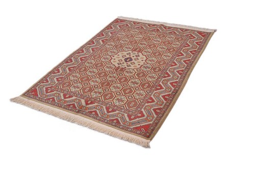 Vintage Oriental Handmade Wool One of a Kind Rug 4x5 Floor Area Rug - Picture 2 of 6