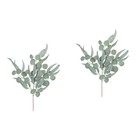  2 Count Eukalyptus Pflanze Künstlich Grüne Dekoration Eukalyptusblatt