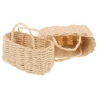 Dollhouse Miniature Woven Baskets 2pcs Mini Handwoven Baskets Mini Shopping Bag
