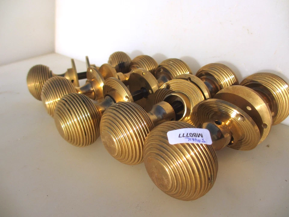 Brass Beehive Door Knobs Handles Plates Old Antique Victorian STYLE - £25 each - Image 4 of 4