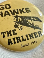 Vintage 1980’s Iowa Hawkeyes / Airliner Bar Button Pin - University of Iowa