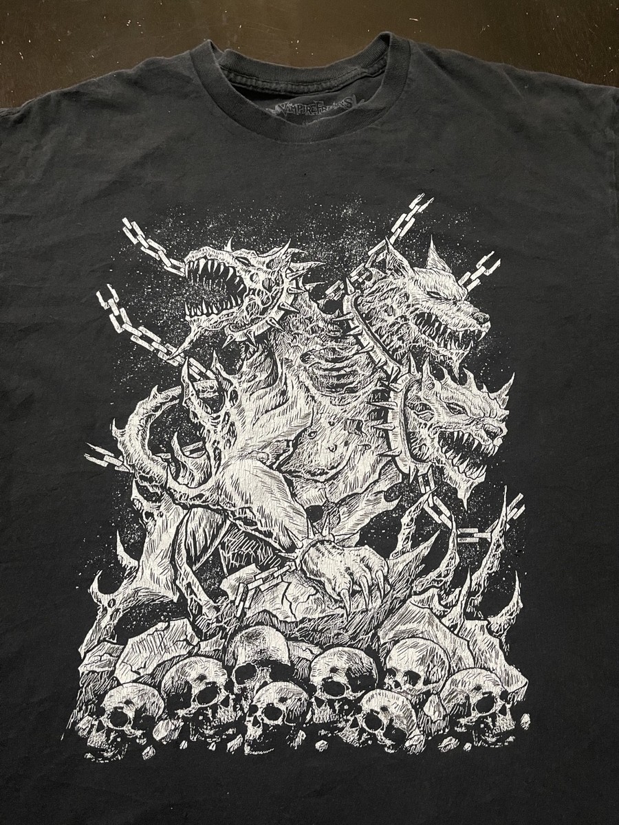 Vampire Freaks Cerberus 3 Head Dog T-Shirt, Black, Size: XL | eBay