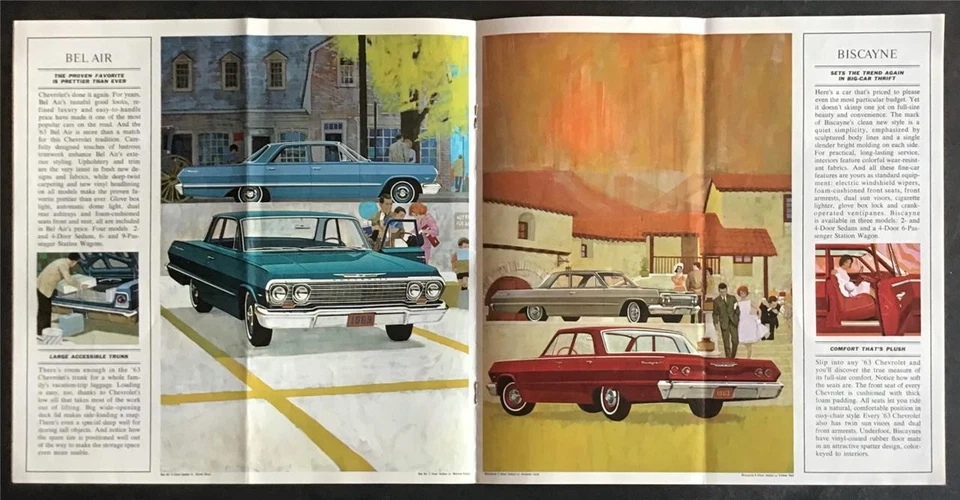 Chevrolet Car Range EE. UU. LF Folleto de ventas 1963 Ref 63EX-CHEV-E Impala Biscayne++ Foto 4 de 4