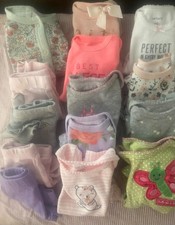 Lot of 14 Infant Newborn Baby Girl Onesis Bodysuits  Pants/Leggings