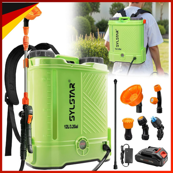 DrucksprüHer 12L 5,5Bar Elektrisch Akku Kompatibel Mit Makita 18V 5 DüSen-image