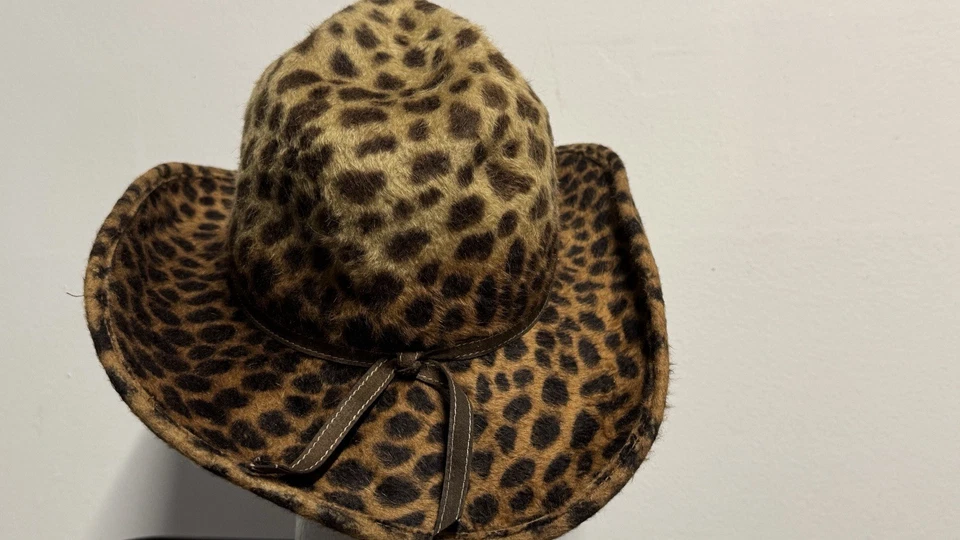 Eric Javits леопард шляпа проводной поля Western fedora coyboy шляпа средний - Изображение 4 из 4