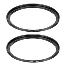 72mm Male 77mm Female Step Up Rings Adapter 2 Pcs for ND IR DSLR, Black