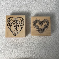 2 Heart Rubber Stamps. Crafts