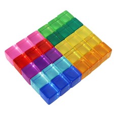 Candywood Rainbow Acrylic Gem Cubes 30pcs Kids Sensory Educational Stacking Toys