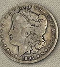1891-O Morgan Silver Dollar New Orleans Estate 90% Silver Coin VF Details