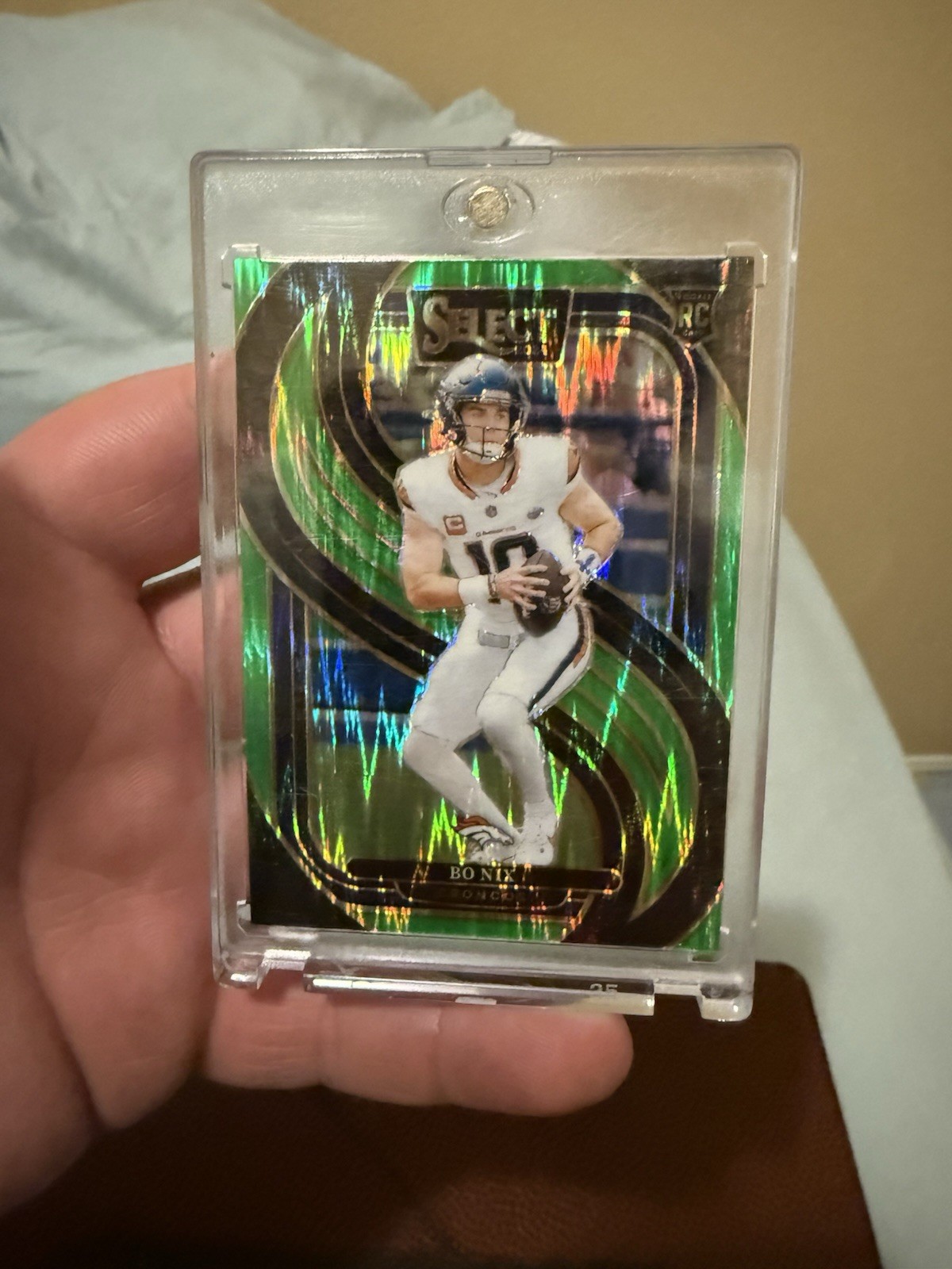 2024 Panini Select - Premier Level Bo Nix #117 Neon Green Shock Prizm /499 (RC)