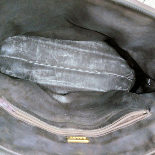 Bally Leather Intrecciato Tote Bag Brown Logo Tassel Authentic Used - Picture 7 of 9