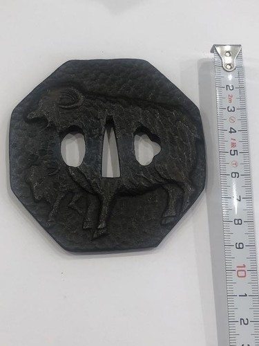 Spada giapponese Tsuba guardia katana ornamenti antico samurai edo dal Giappone #352 - Foto 10 di 10