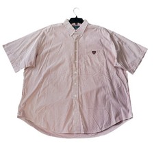 Vintage Ralph Lauren Shirt Mens Size 2XL XXL Red Striped Tilden Shield Button Up