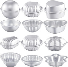 12 Pcs Bath Bomb Molds 6 Shapes Metal DIY Bath Bomb Making Crafts Crafting Press