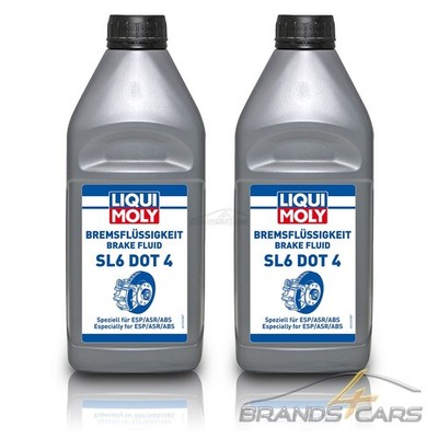2x 1 L LITER LIQUI MOLY BREMSFLÜSSIGKEIT SL6 DOT-4 BRAKE FLUID  BREMSE 50687741