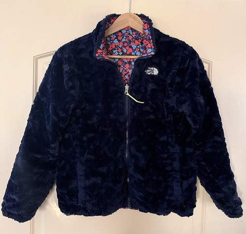 The North Face Reversible Jacket Girls L Pink Moss Bud Swirl Full Zip Outdoor - Picture 10 of 14