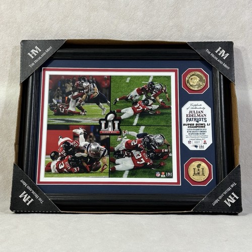 Julian Edelman Super Bowl 51 Clutch Catch Photo Mint Bronze Coins Medallions - Picture 14 of 23