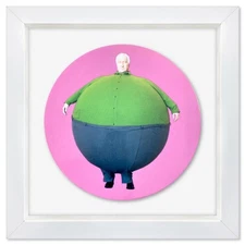 Erwin Wurm, "The Artist Who Swallowed the World" Framed Limoges Porcelain Plate.