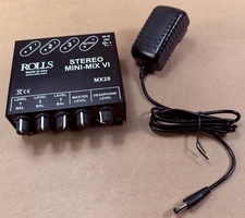 Rolls MX28 MiniMix VI 3 Channel Stereo Mini Line Mixer - Tested - Working