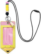 2 Pcs Pencil Teacher Lanyards for ID Badges and Keys Pencil ID Badge Holder with
