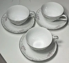 Genuine Porcelain China Gold Standard Cups & Saucers Japan Lot of 3 Sets