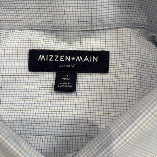 Mizzen Main Check Button Shirt Long Sleeve Leeward Trim No Tuck Fit Mens XL - Picture 9 of 16