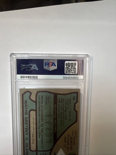 Tarjeta de novato 1979 Topps Wayne Gretzky #18 RC - PSA 4 en muy buena condición-excelente - Imagen 8 de 8