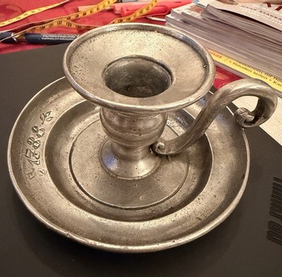 Kerzenhalter Zinn, Vintage Handarbeit