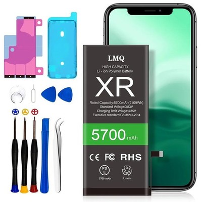 LMQ 5700mAh Super Capacity Battery Compatible with iPhone XR, 0 Cycle Li-Polymer