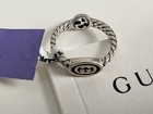 $345 Gucci GG Sterling Silver 925 SS Interlocking Reversible Ring US 6 IT 12 New — photo 1