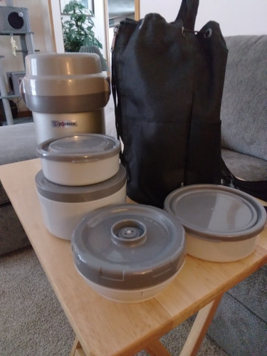 Zojirushi Edelstahl Bento Thermo Mahlzeit Warm Mittagessen inklusive Brotzeittasche - Bild 3 von 4