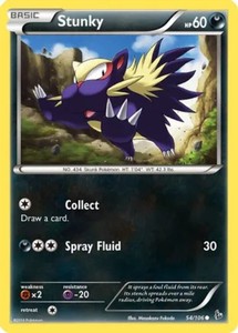 Stunky - 54/106 - Common - Reverse Holo LP, English Pokemon FlashFire