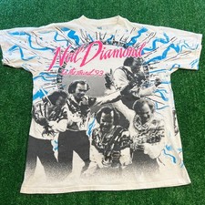 Vintage 90s made in USA white AOP Neil Diamond 1992-93 tour tee size XL