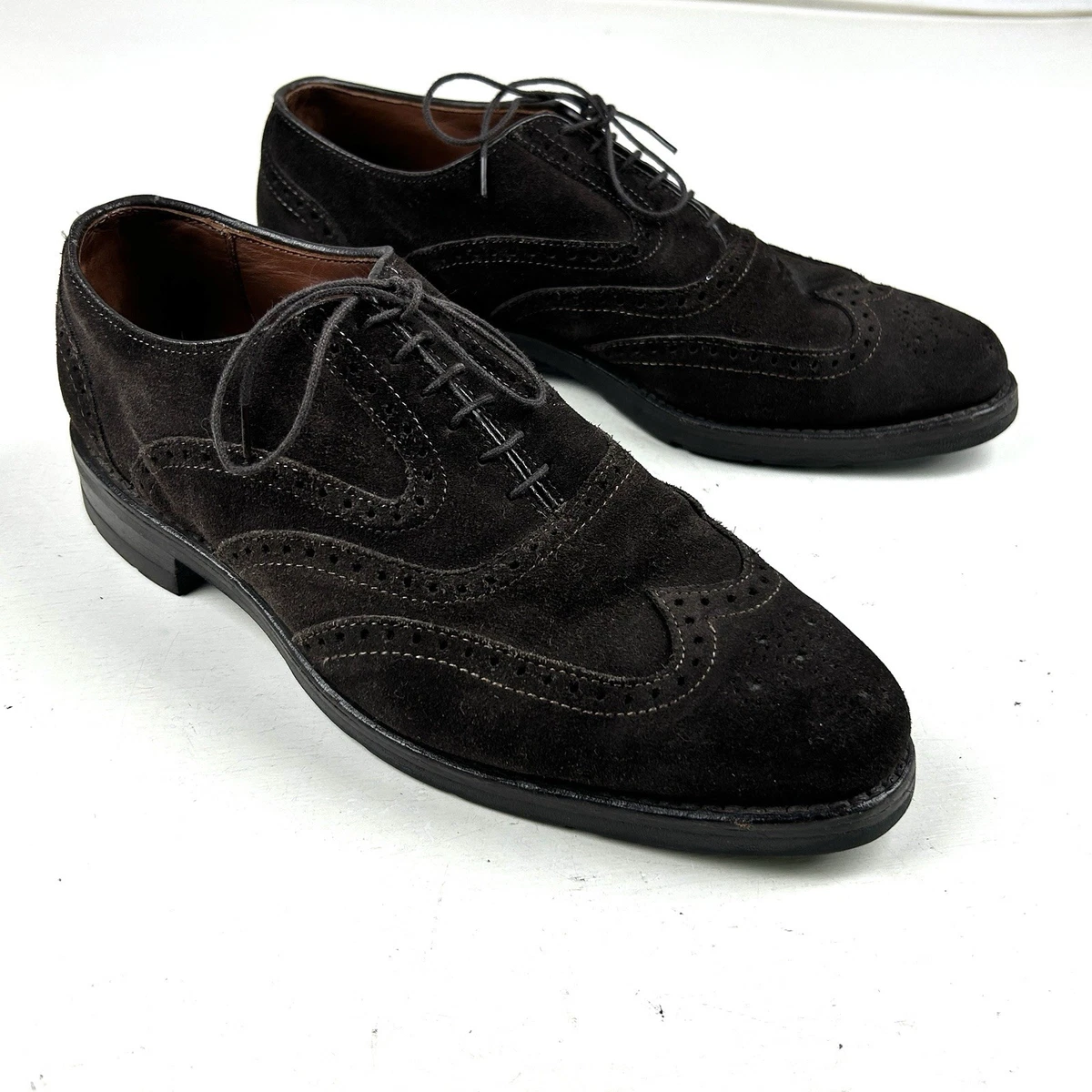 ALLEN EDMONDS Mens 9 E Quinton Oxford Dress Shoes Brown Suede Brogue Allen Edmonds Brogue Dress Shoes for Men for sale | eBay main image 4